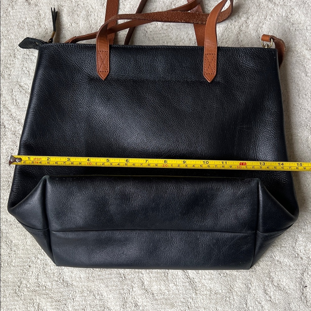 Madewell black and tan zip-top transport tote - Picture 4 of 11